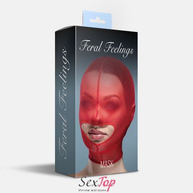 Маска сетка с открытым ртом Feral Feelings - Hood Mask Red SO9292 фото