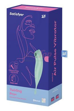 Смарт-вибратор для клитора с вакуумной стимуляцией Satisfyer Twirling Pro+ Mint,  - 7