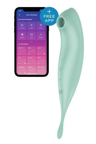 Смарт-вибратор для клитора с вакуумной стимуляцией Satisfyer Twirling Pro+ Mint &mdash;  фото товара 1