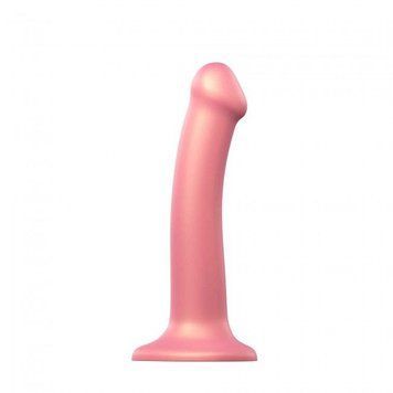 Насадка для страпона Strap-On-Me Mono Density Dildo Rose M, диам. 3,3см, однослойный силикон, гибкий &mdash;  фото товара 1