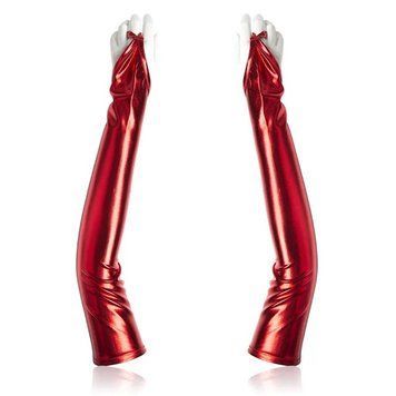 Перчатки длинные красного цвета Vscnovelty One size, Красный - 1