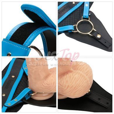 Ременной вибрострапон реалистичный на присоске телесного цвета Lovetoy Vibrating Enhanced Strap on Set трусы XS/S/M &mdash;  фото товара 10