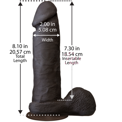 Фаллоимитатор Doc Johnson The Realistic Cock 8 inch Black - ULTRASKYN, Vack-U-Lock, диаметр 5,1см &mdash;  фото товара 2