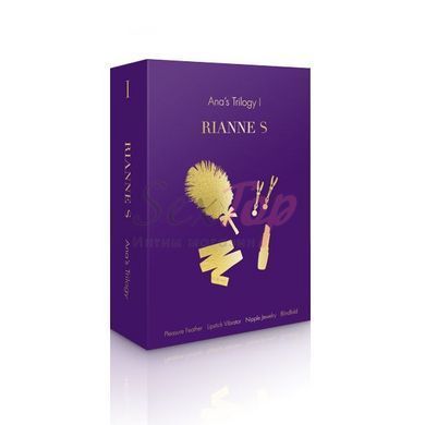Романтичний подарунковий набір RIANNE S Ana's Trilogy Set I: помада-вібратор, затискачі, пов'язка - фото товару 2