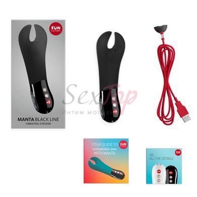 Вібратор для пеніса Fun Factory MANTA black, підходить для парних ігор - фото товару 5