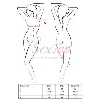 Комплект белья OFELIA SET OpenBra white L/XL - Passion: стринги, открытый лиф, широкий пояс &mdash;  фото товара 3
