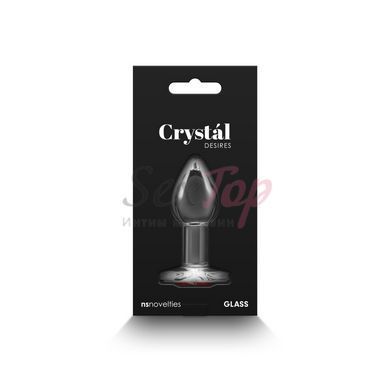 Стеклянная анальная пробка NS Novelties Crystal - Desires - Red Heart - Small &mdash;  фото товара 4
