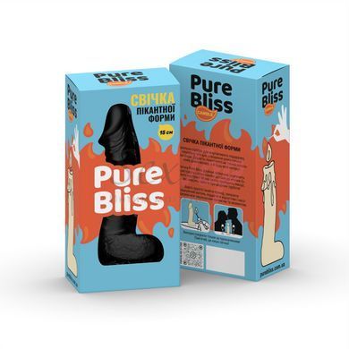 Свічка у вигляді члена Pure Bliss MINI Black 15 см - фото товару 7