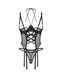 Корсет Obsessive Dominna cupless corset & crotchless thong 2XL/3X,  фото 4