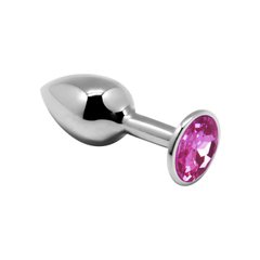 Металлическая анальная пробка с кристаллом Alive Mini Metal Butt Plug Pink M SO6002 фото
