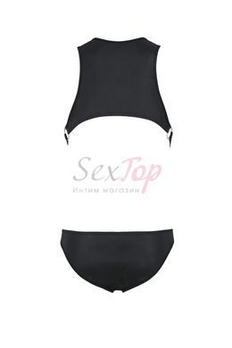 Чоловіче шкіряне боді Passion 056 ADAM L/XL Black, заклепки - фото товару 4