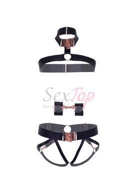Комплект атласных ремней для бондажа Leg Avenue Satin elastic harness Set, One size, Black &mdash;  фото товара 5