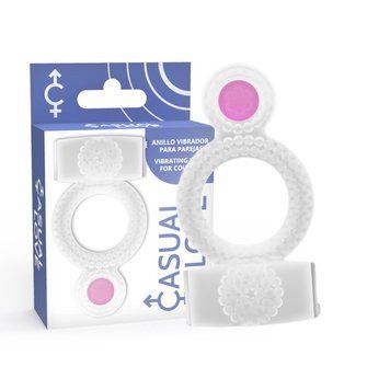 Насадка с эрекционным кольцом Ring Vibrating Double Pleasure Transparent,  - 1