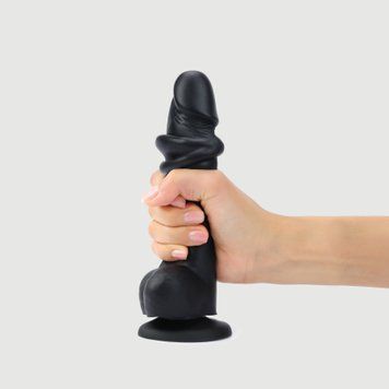 Реалистичный фаллоимитатор Strap-On-Me Sliding Skin Realistic Dildo Black - XL, эффект подвижной кож,  - 1