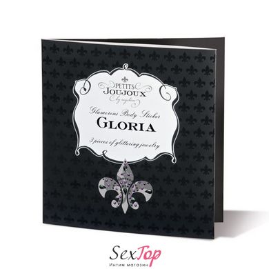 Пэстис из кристаллов Petits Joujoux Gloria set of 3 - Black/Pink, украшение на грудь и вульву SO3131 фото