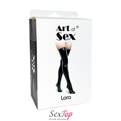 Сексуальные виниловые чулки Art of Sex - Lora, размер M, цвет черный SO7337 фото
