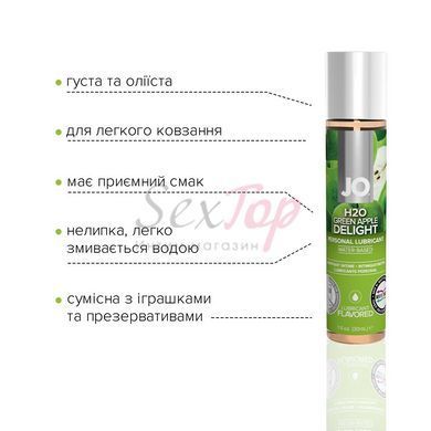 Смазка на водной основе System JO H2O &mdash; Green Apple (30 мл) без сахара, растительный глицерин,  - 3
