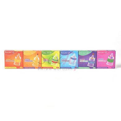 Насадка на член Recare Spike Condom Pink (презерватив з кульками та рядами шипів) - фото товару 10