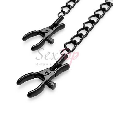 Затискачі для сосків Bedroom Fantasies Nipple Clamps with Chain - Black - фото товару 3