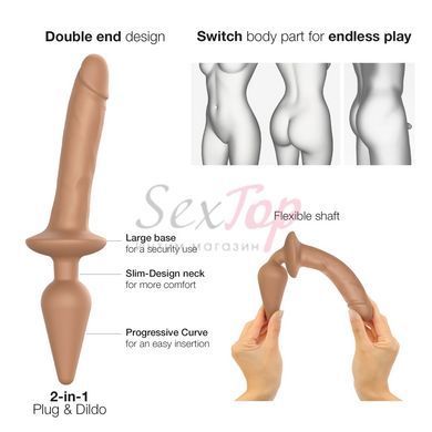 Анальная пробка с дилдо 2в1 Strap-On-Me SWITCH PLUG-IN REALISTIC DILDO &mdash;  фото товара 2