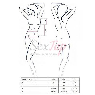 Корсет с декольте ERZA CORSET black L/XL - Passion, пажи, трусики, полупрозрачный &mdash;  фото товара 5
