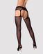 Сітчасті панчохи-стокінги з мереживним поясом Obsessive Garter stockings S307 XL/X, чорні, імітація SO7271 фото 2