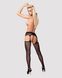 Сітчасті панчохи-стокінги з мереживним поясом Obsessive Garter stockings S307 XL/X, чорні, імітація SO7271 фото 4