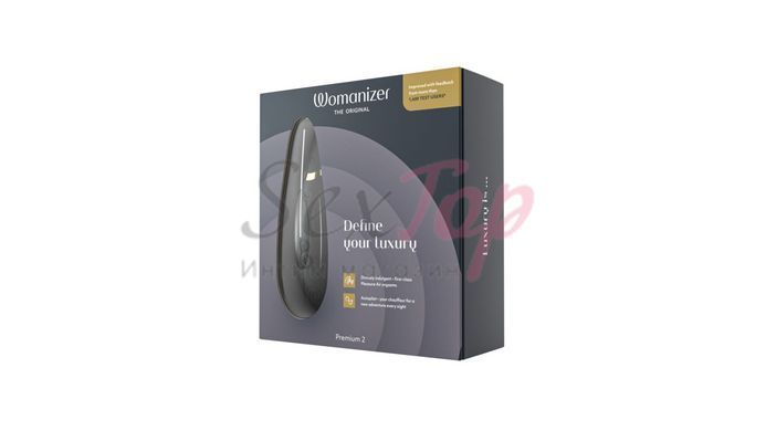 Вакуумний кліторальний стимулятор Womanizer Premium 2 - Black, функції Autopilot та Smart Silence - фото товару 8