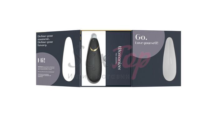 Вакуумний кліторальний стимулятор Womanizer Premium 2 - Black, функції Autopilot та Smart Silence - фото товару 7