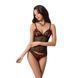 Комплект белья Passion MELISSA SET S/M, black, лиф-сорочка со шнуровкой и трусики &mdash; фото 1 из 7