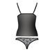 Комплект белья Passion MELISSA SET S/M, black, лиф-сорочка со шнуровкой и трусики &mdash; фото 6 из 7