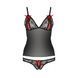 Комплект белья Passion MELISSA SET S/M, black, лиф-сорочка со шнуровкой и трусики &mdash; фото 5 из 7