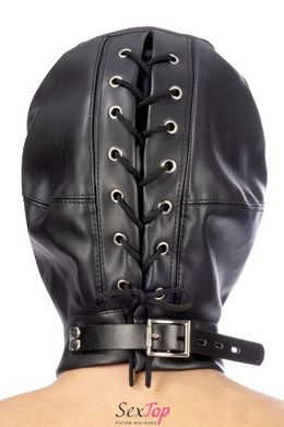 Капюшон для БДСМ со съемной маской Fetish Tentation BDSM hood in leatherette with removable mask SO4672 фото