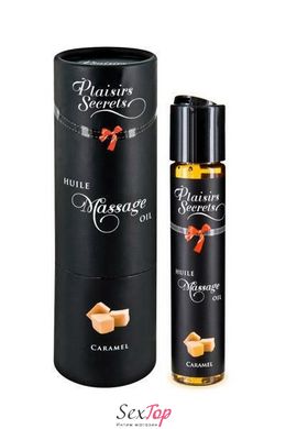 Масажна олія Plaisirs Secrets Caramel (59 мл) з афродизіаками, їстівна, подарункове паковання SO1837 фото