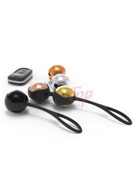 Набір вагінальних кульок Dorcel Training Balls, діам. 3,4 см, вага 20-117гр, є вібрація, пульт ДК - фото товару 2