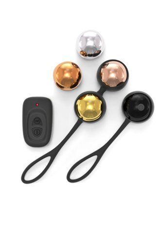 Набір вагінальних кульок Dorcel Training Balls, діам. 3,4 см, вага 20-117гр, є вібрація, пульт ДК - фото товару 1