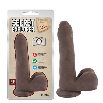 Фаллоимитатор реалистичный на присоске коричневого цвета Chisa Secret Explorer, Коричневый - 1