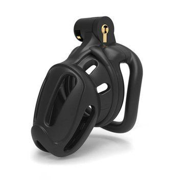 Пояс верности для мужчин 3D черного цвета Bdsm4u Honeycomb Chastity &mdash;  фото товара 1
