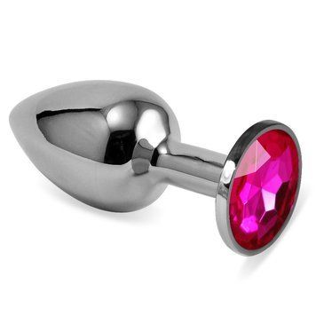 Анальная пробка серебристого цвета с кристаллом малинового цвета Lovetoy Rosebud Plug_x000D_, Серебристый - 1