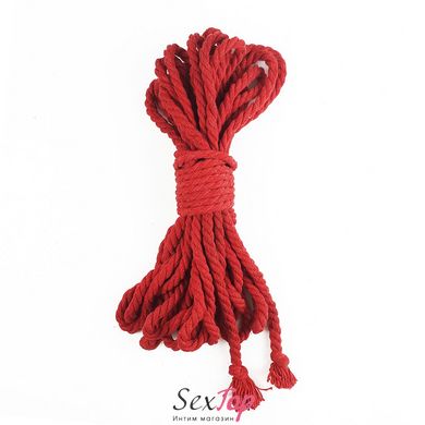 Хлопковая веревка BDSM 8 метров, 6 мм, цвет красный SO5208 фото