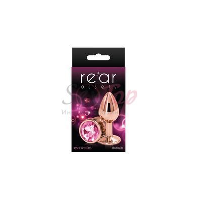 Анальна пробка NS Novelties Rear Assets - Rose Gold - Small - Pink - фото товару 2