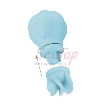 Вібратор Adrien Lastic Caress Blue з насадками для стимуляції ерогенних зон, які обертаються. - фото товару 4