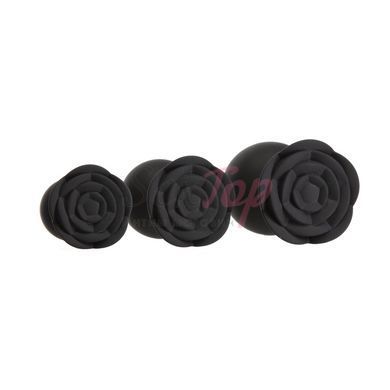 Набор силиконовых анальных пробок BMS Roses Til&rsquo; Dawn Silicone Anal Plug Kit Starter Kit Black &mdash;  фото товара 2
