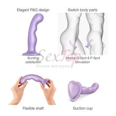 Насадка для страпона Strap-On-Me Dildo Plug P&G Lilas Metallic M &mdash;  фото товара 2