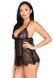Сорочка бебі-дол Leg Avenue Floral lace babydoll & string Black S, стрінги &mdash; фото 6 з 7