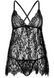 Сорочка бебі-дол Leg Avenue Floral lace babydoll & string Black S, стрінги &mdash; фото 3 з 7