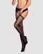 Сітчасті панчохи-стокінги зі стрілкою Obsessive Garter stockings S314 S/M/L, чорні, імітація гартері SO7272 фото 1