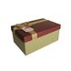 Подарункова коробка з бантом бордово-золота, M — 25×18,5×11,5 см SO8909 фото 2