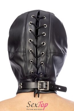 Капюшон з кляпом для БДСМ Fetish Tentation BDSM hood in leatherette with removable gag SO4673 фото