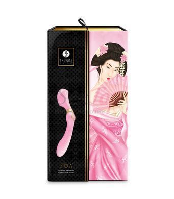 Вибромассажер Shunga Zoa Light Pink, двусторонний &mdash;  фото товара 10